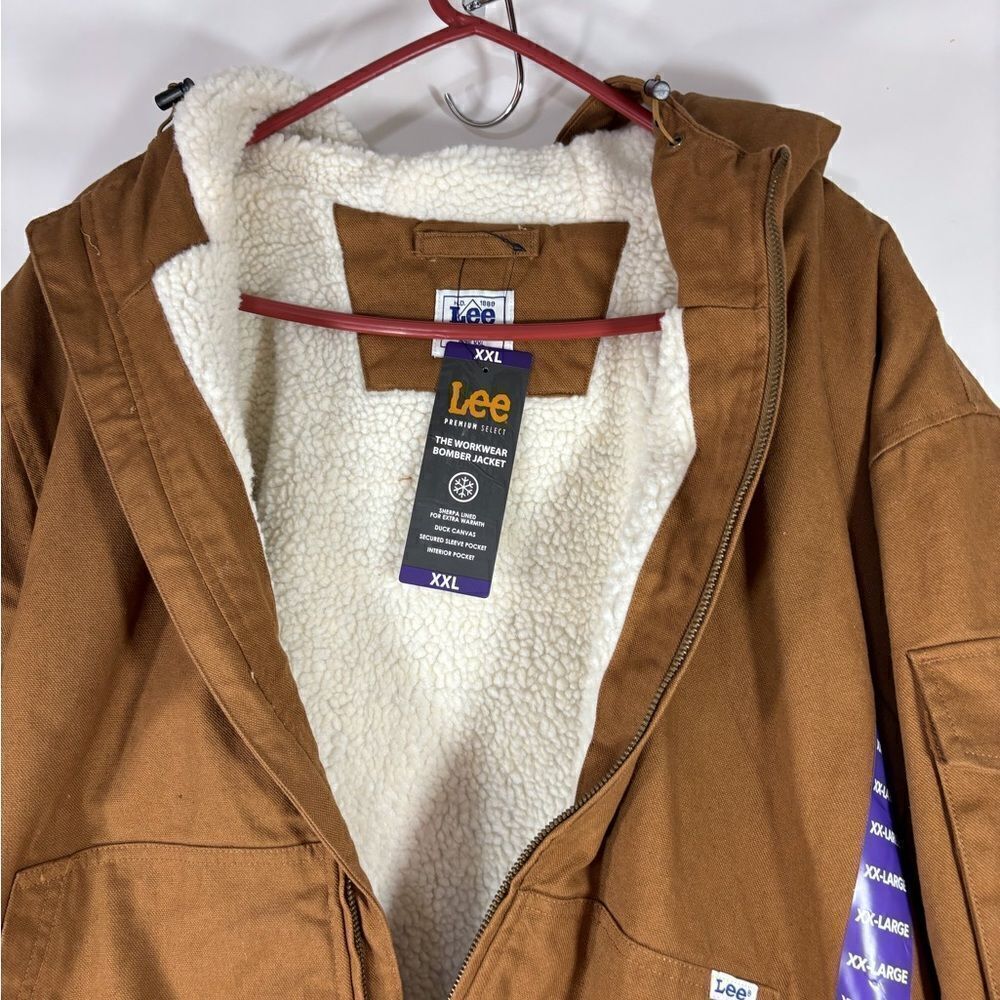 NWT Lee Workwear 1989 Heavy Caramel Tan Canvas Bomber Jacket Coat XLarge NWT - Picture 3 of 8